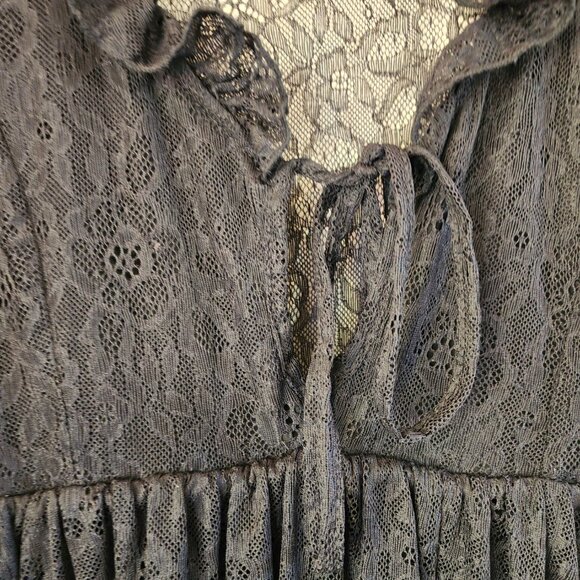 Urban Outfitters Long Sleeve Black Lace Keyhole Janet Mini Dress XS/TP Goth Punk - Picture 10 of 15